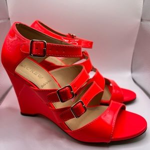 J. Crew Gwendolyn Patent Leather Wedge Style Sandal Size 8